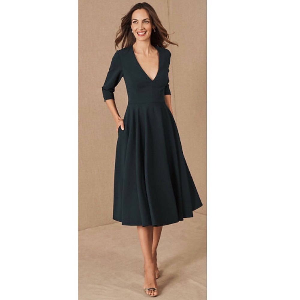 BHLDN Valdis Dress - Dark Green
